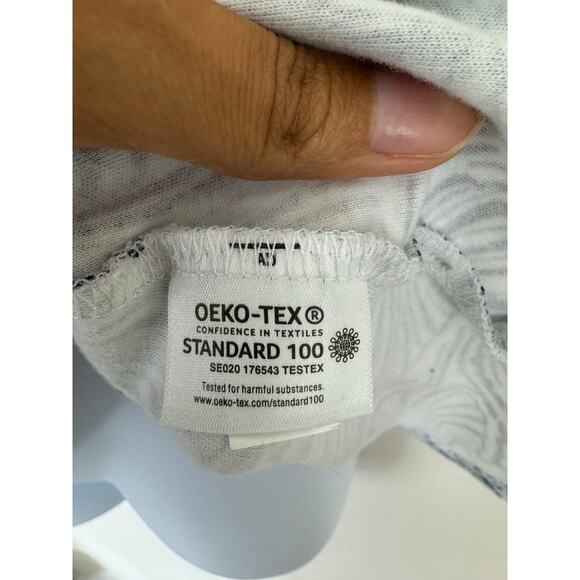 Croft & Barrow Navy White Seashell Print Short Sleeve Cotton Top Size Medium - Picture 3 of 5